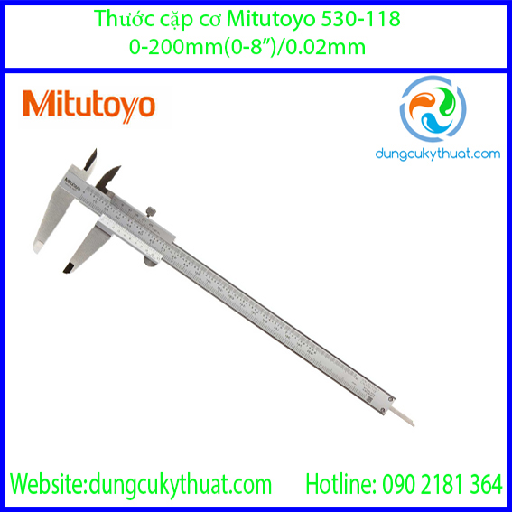 Thước cặp cơ khí  Mitutoyo 530-118/ 0-8"/ 0-200mm/0.02mm