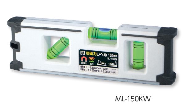 Thước thủy Mini màu trắng có từ Niigata Seiki ML-100KW